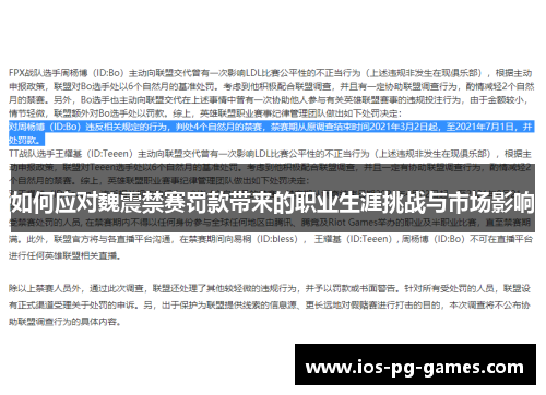 如何应对魏震禁赛罚款带来的职业生涯挑战与市场影响